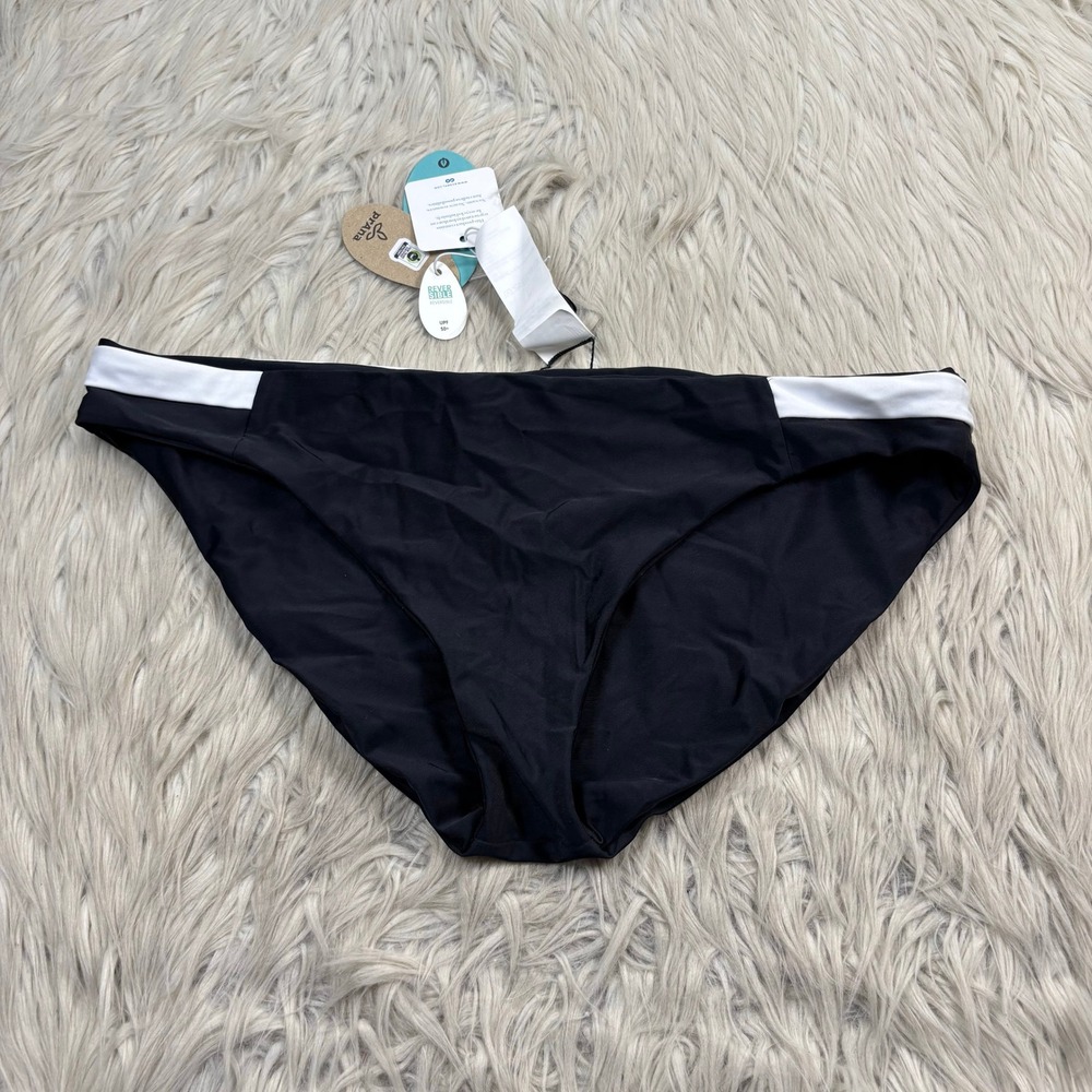 NWT Prana Women's XL Black White Innix Reversible Swim Bikini Bottom